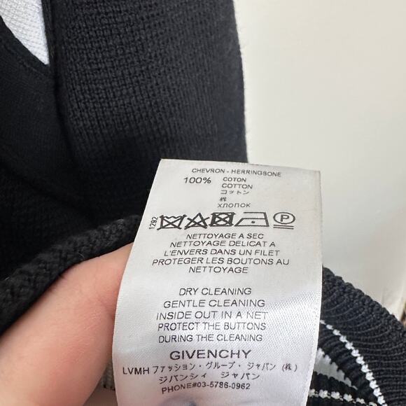 GIVENCHY Wool Knit Varsity Bomber Jacket Black White Sz L $1585 - Picture 7 of 8